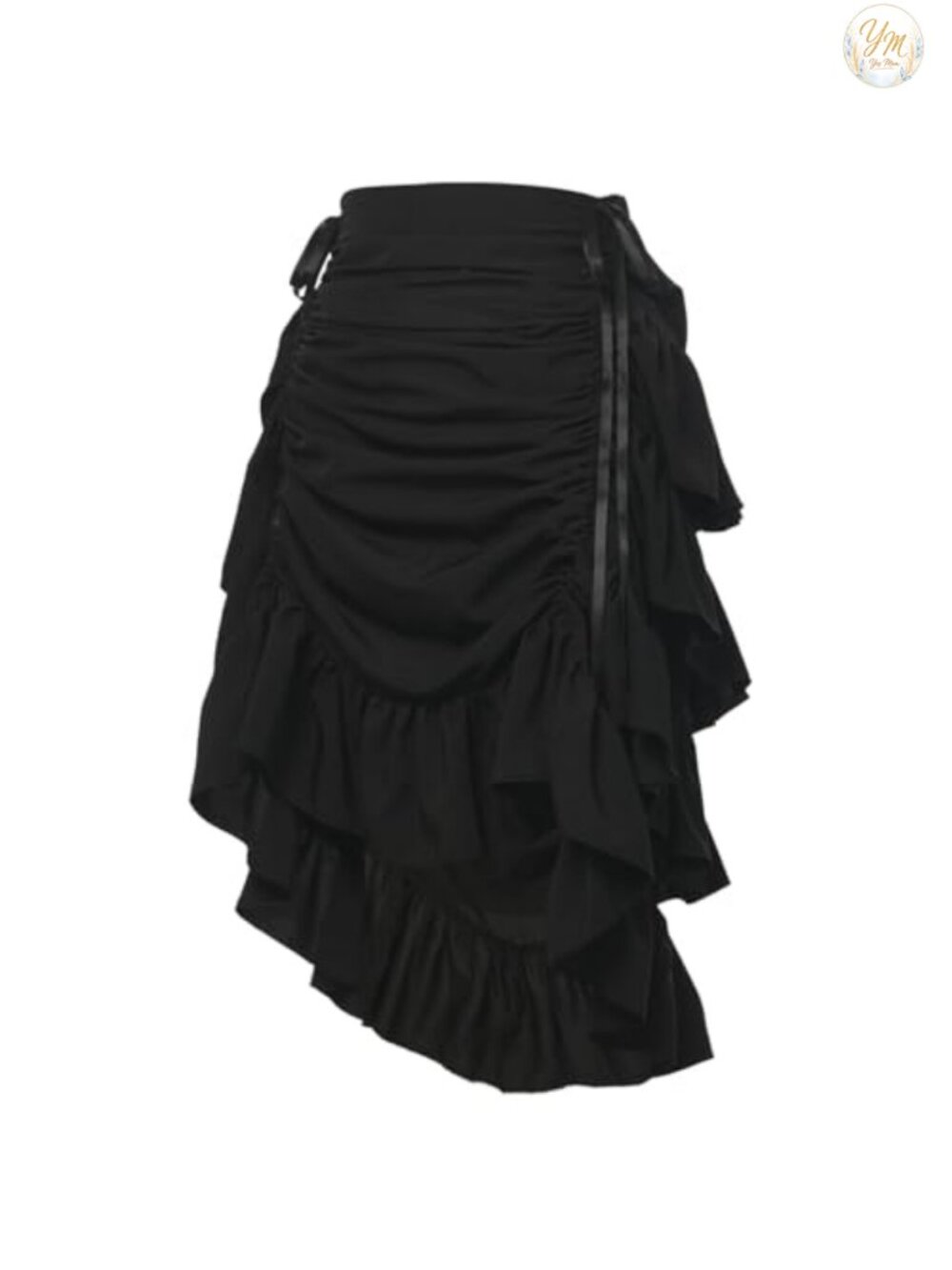 GRACEART High Low Steampunk Renaissance Faire Skirt Ruffled Costume